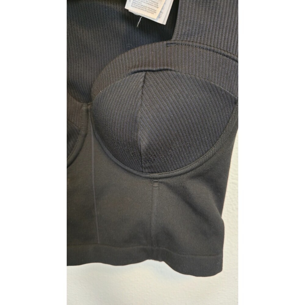 Adidas x IVY PARK Black Structured Knit Bustier Crop Top Women's M Medium - Picture 2 of 12